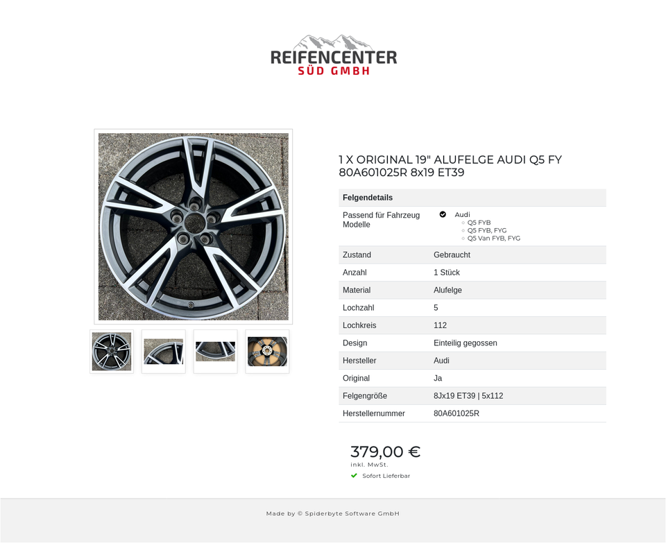 1 X ORIGINAL 19" ALUFELGE AUDI Q5 FY 80A601025R 8x19 ET39 #1YOX – Bild 5