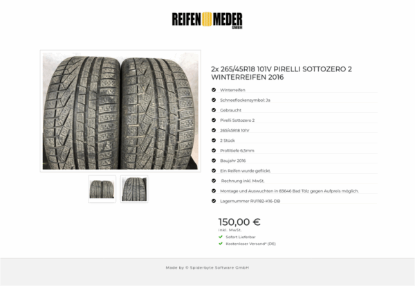 2x 265/45R18 101V PIRELLI SOTTOZERO 2 WINTERREIFEN 2016 #6858 – Bild 3