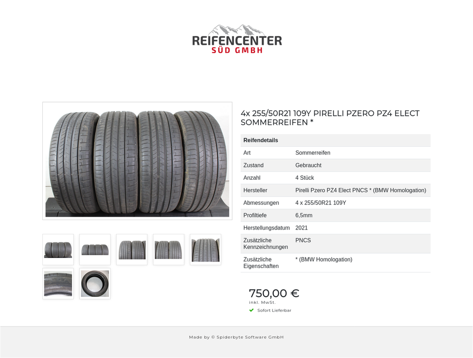 4x 255/50R21 109Y PIRELLI PZERO PZ4 ELECT SOMMERREIFEN * #1WCZ – Bild 8