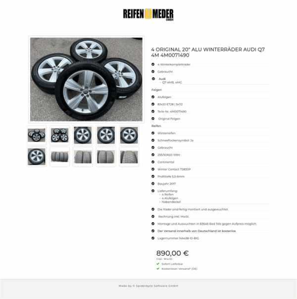 4 ORIGINAL 20" ALU WINTERRÄDER AUDI Q7 4M 4M0071490  #101Q – Bild 11