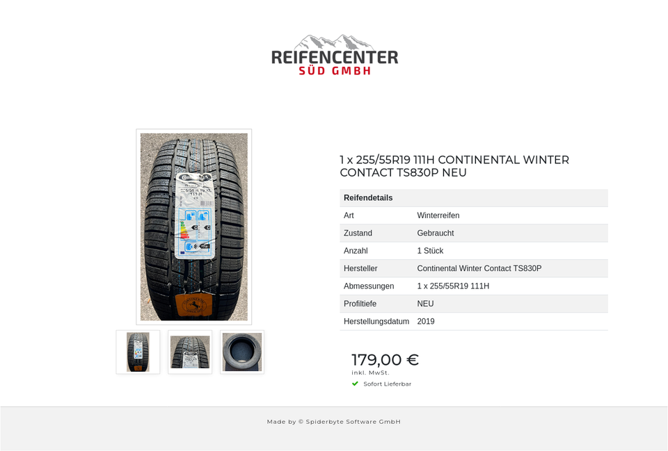 1 x 255/55R19 111H CONTINENTAL WINTER CONTACT TS830P NEU #1XQW – Bild 4