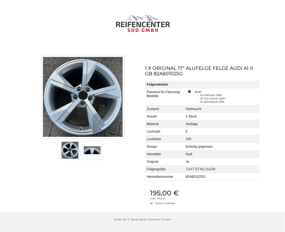 1 X ORIGINAL 17" ALUFELGE FELGE AUDI A1 II GB 82A601025G #21LK – Bild 3