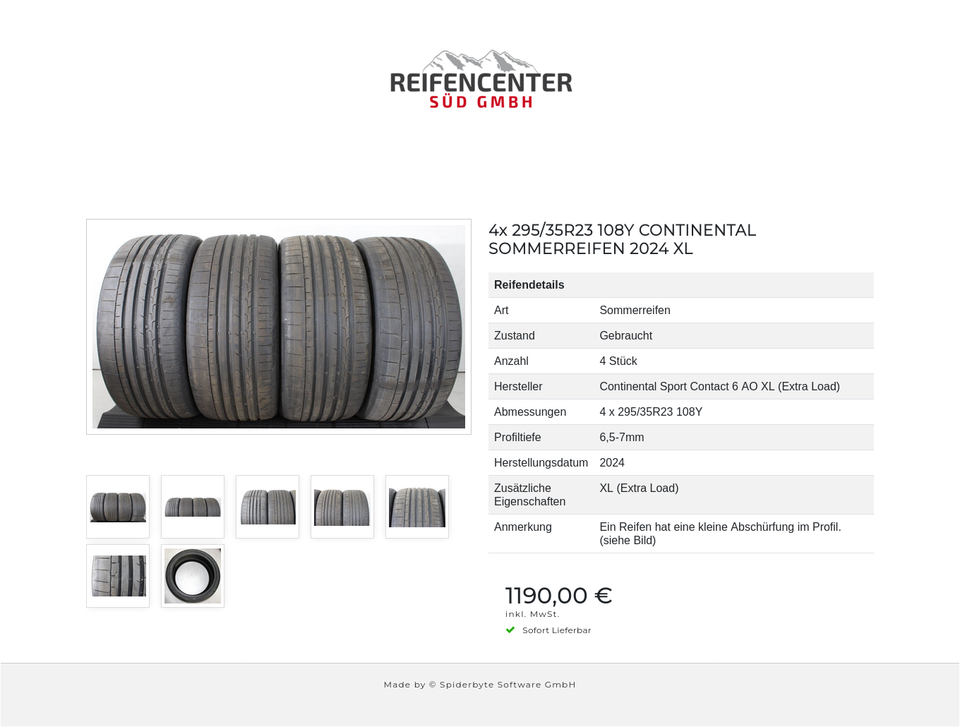 4x 295/35R23 108Y CONTINENTAL SOMMERREIFEN 2024 XL #1XGF – Bild 8