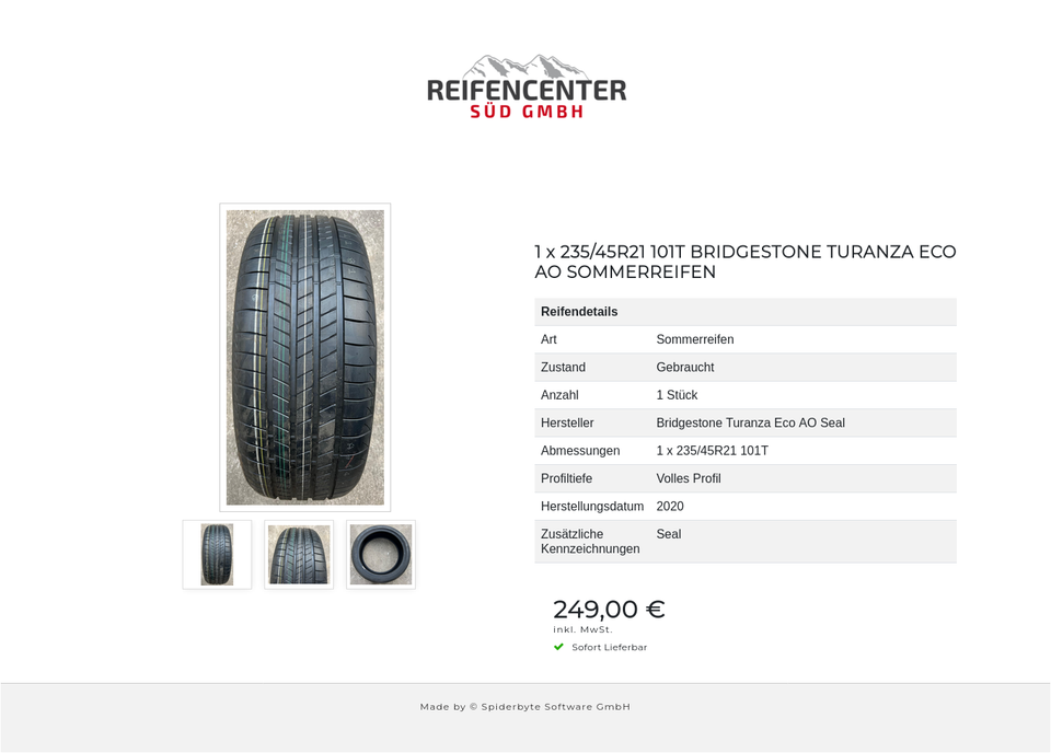 1 x 235/45R21 101T BRIDGESTONE TURANZA ECO AO SOMMERREIFEN #1XSL – Bild 4