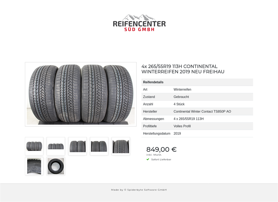 4x 265/55R19 113H CONTINENTAL WINTERREIFEN 2019 NEU FREIHAU #1RAO – Bild 8