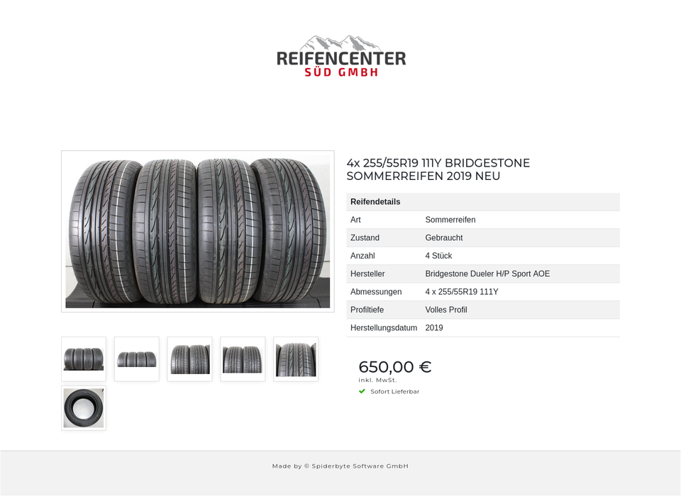 4x 255/55R19 111Y BRIDGESTONE SOMMERREIFEN 2019 NEU #1XIF – Bild 7