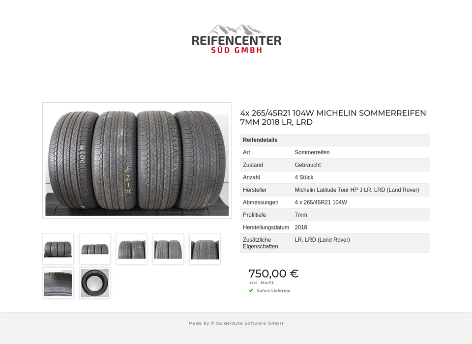 4x 265/45R21 104W MICHELIN SOMMERREIFEN 7MM 2018 LR, LRD #21BP – Bild 8