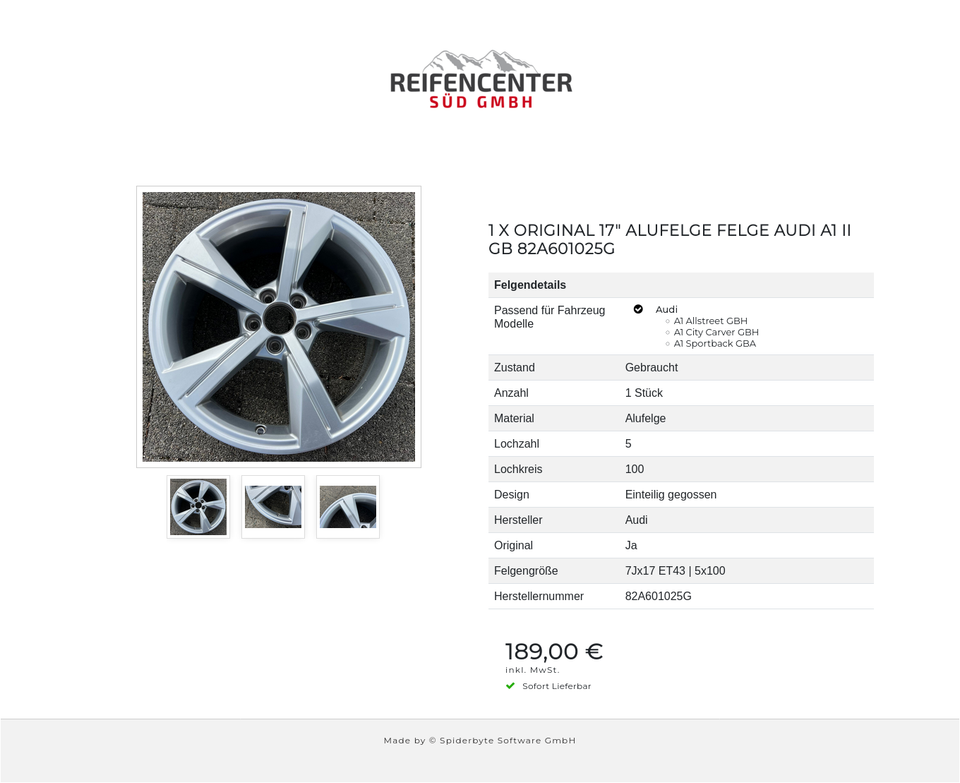 1 X ORIGINAL 17" ALUFELGE FELGE AUDI A1 II GB 82A601025G #21LM – Bild 4