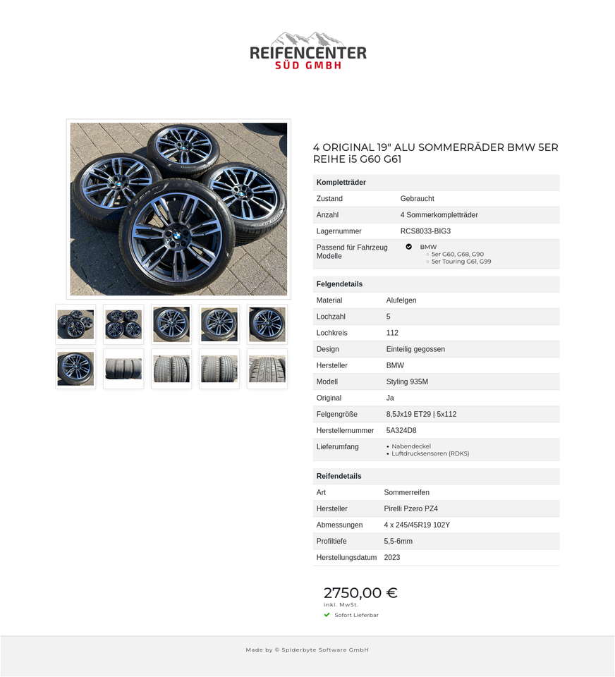 4 ORIGINAL 19" ALU SOMMERRÄDER BMW 5ER REIHE i5 G60 G61 #1NDM – Bild 11