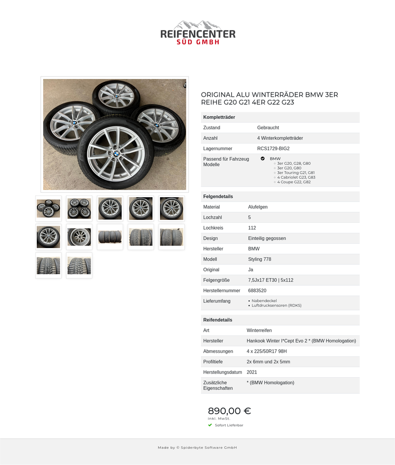 ORIGINAL ALU WINTERRÄDER BMW 3ER REIHE G20 G21 4ER G22 G23 #21WP – Bild 13