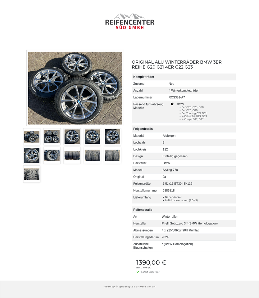 ORIGINAL ALU WINTERRÄDER BMW 3ER REIHE G20 G21 4ER G22 G23 #22IV – Bild 12