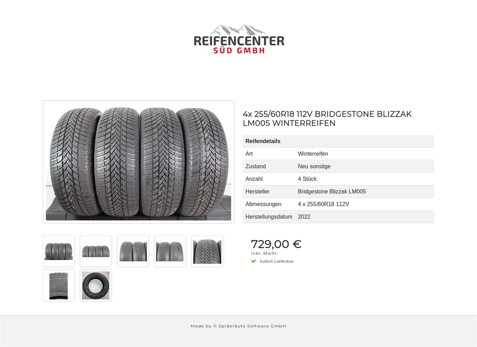 4x 255/60R18 112V BRIDGESTONE BLIZZAK LM005 WINTERREIFEN #1VTJ – Bild 8