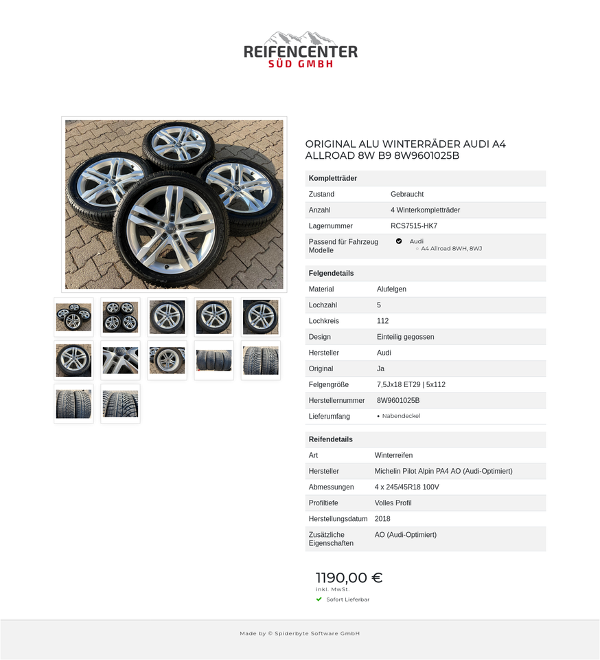 ORIGINAL ALU WINTERRÄDER AUDI A4 ALLROAD 8W B9 8W9601025B #1SLA – Bild 13