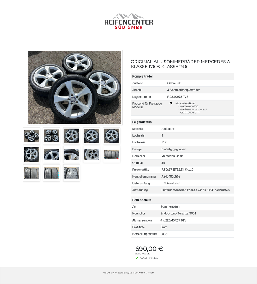 ORIGINAL ALU SOMMERRÄDER MERCEDES A-KLASSE 176 B-KLASSE 246 #1XAB – Bild 14