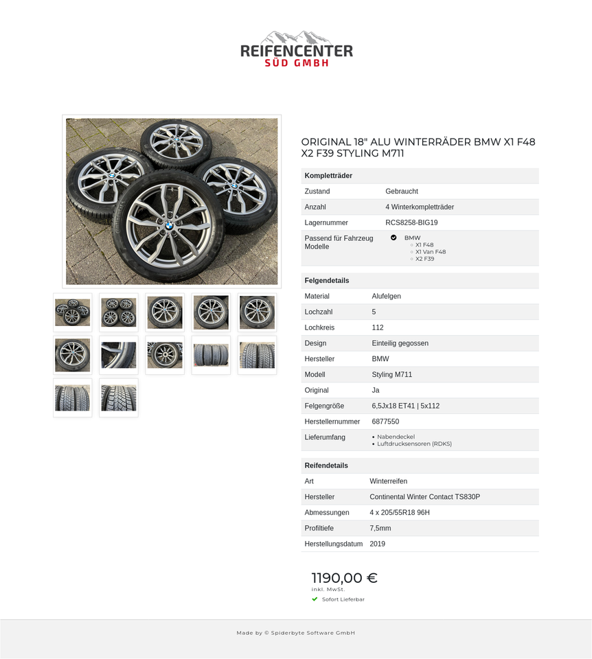 ORIGINAL 18" ALU WINTERRÄDER BMW X1 F48 X2 F39 STYLING M711 #1OBF – Bild 13