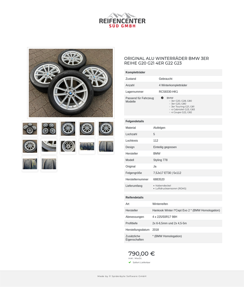 ORIGINAL ALU WINTERRÄDER BMW 3ER REIHE G20 G21 4ER G22 G23 #1PVX – Bild 13