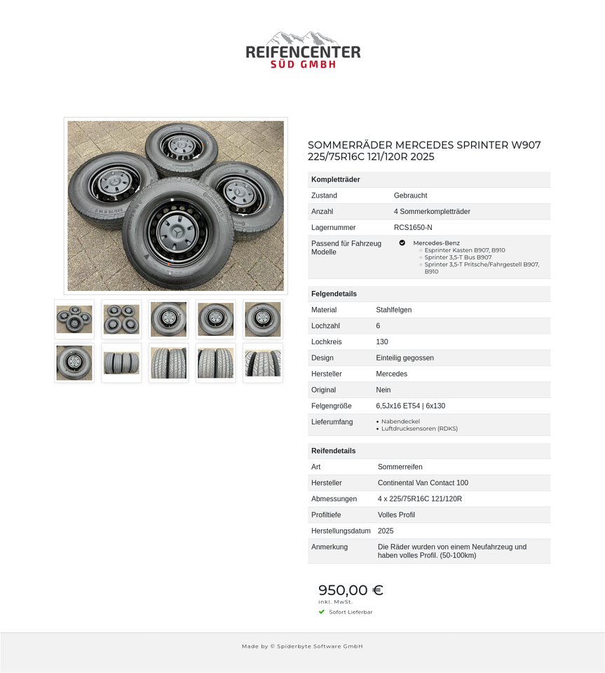 SOMMERRÄDER MERCEDES SPRINTER W907 225/75R16C 121/120R 2025 #21NY – Bild 11