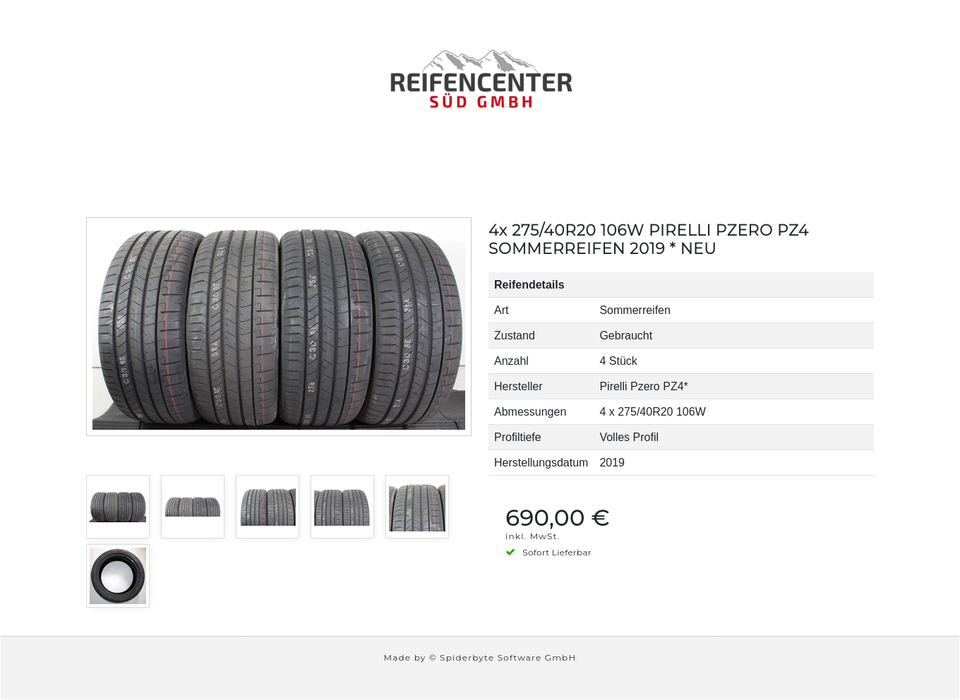 4x 275/40R20 106W PIRELLI PZERO PZ4 SOMMERREIFEN 2019 * NEU #1VPB – Bild 7