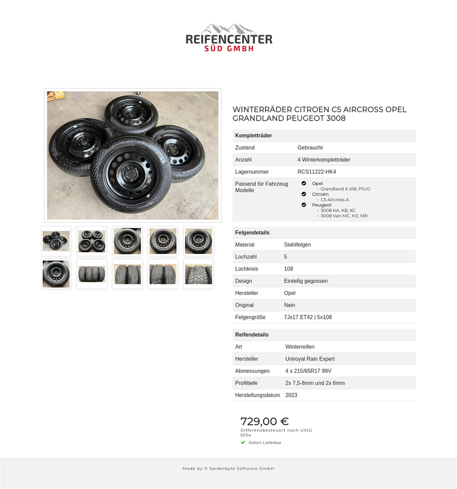 WINTERRÄDER CITROEN C5 AIRCROSS OPEL GRANDLAND PEUGEOT 3008 #1Z7P – Bild 11