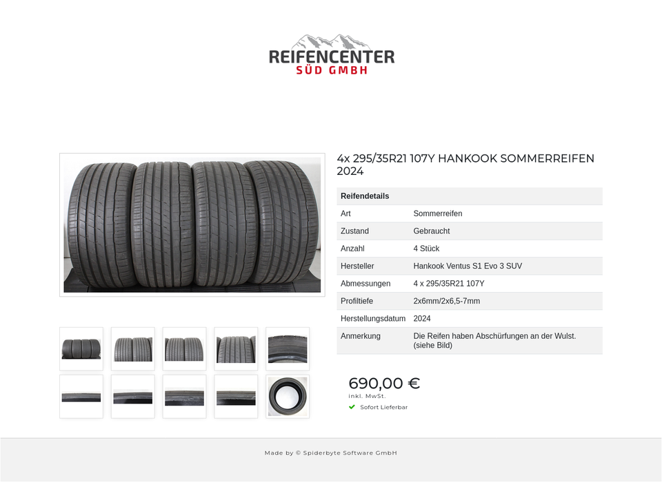 4x 295/35R21 107Y HANKOOK SOMMERREIFEN 2024 #223Y – Bild 11