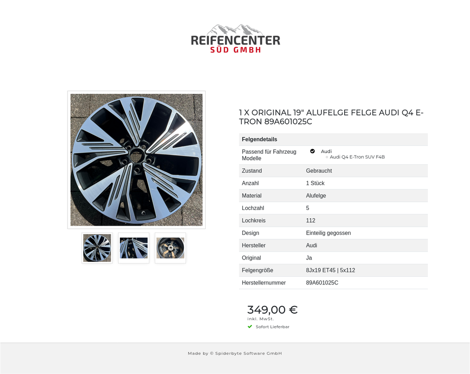 1 X ORIGINAL 19" ALUFELGE FELGE AUDI Q4 E-TRON 89A601025C #1X1F – Bild 4