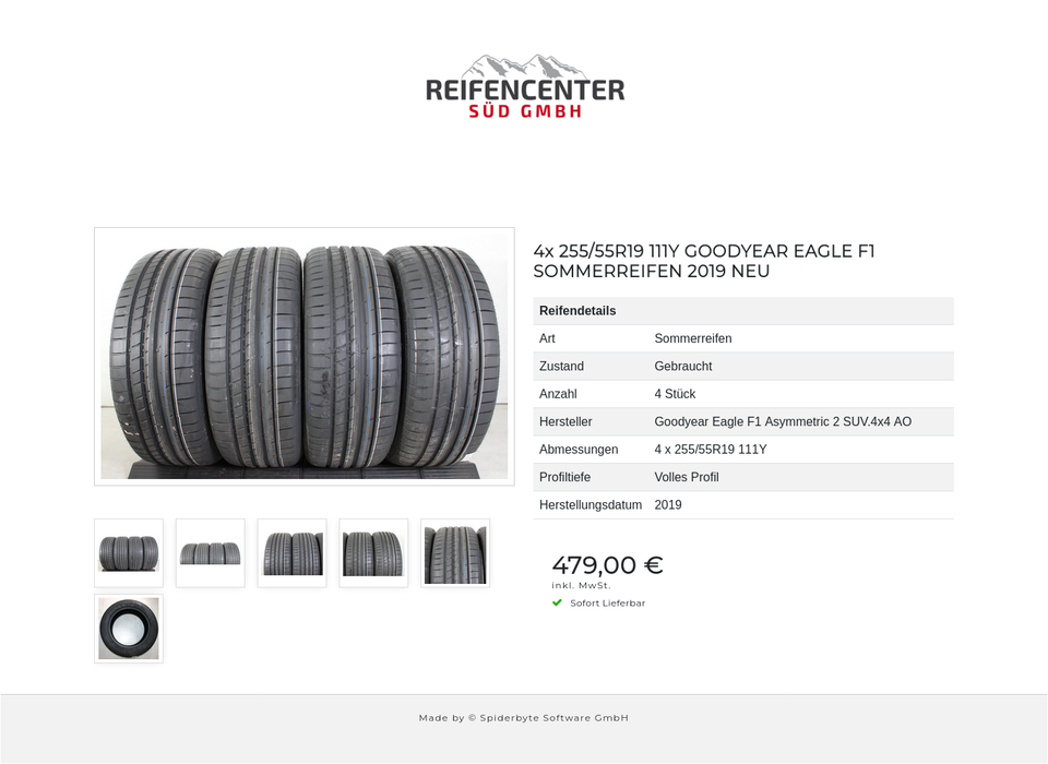 4x 255/55R19 111Y GOODYEAR EAGLE F1 SOMMERREIFEN 2019 NEU #1T5C – Bild 7