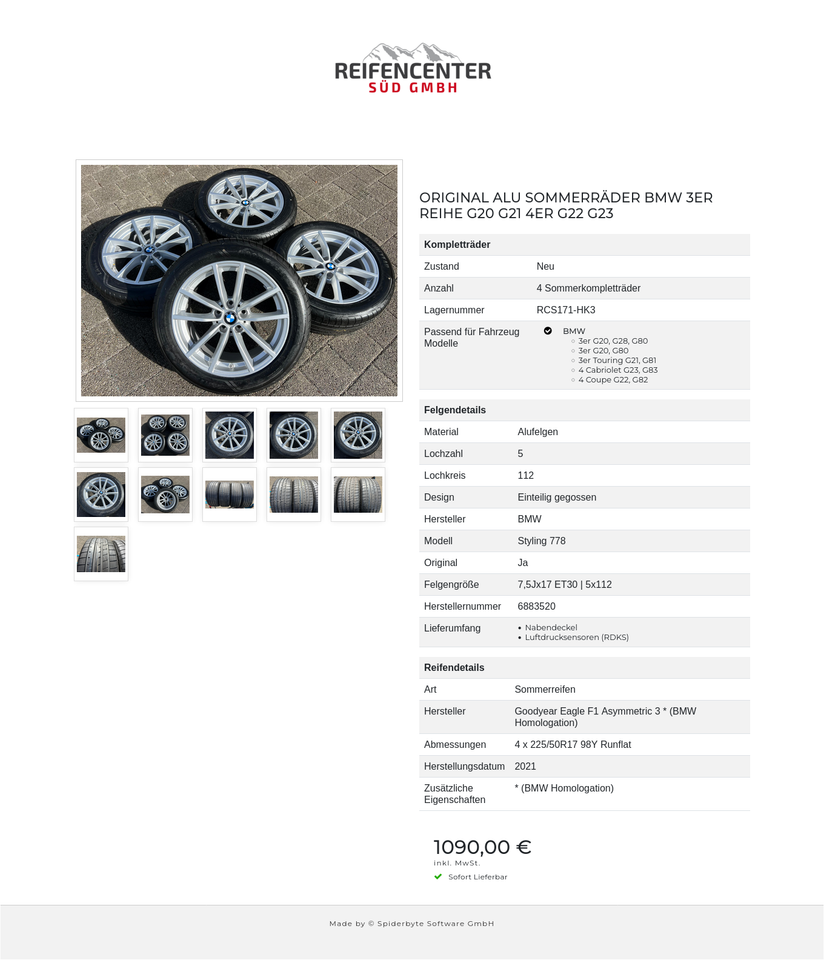 ORIGINAL ALU SOMMERRÄDER BMW 3ER REIHE G20 G21 4ER G22 G23 #229I – Bild 12