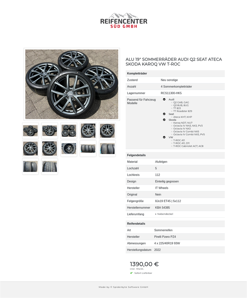 ALU 19" SOMMERRÄDER AUDI Q2 SEAT ATECA SKODA KAROQ VW T-ROC #1YWS – Bild 13