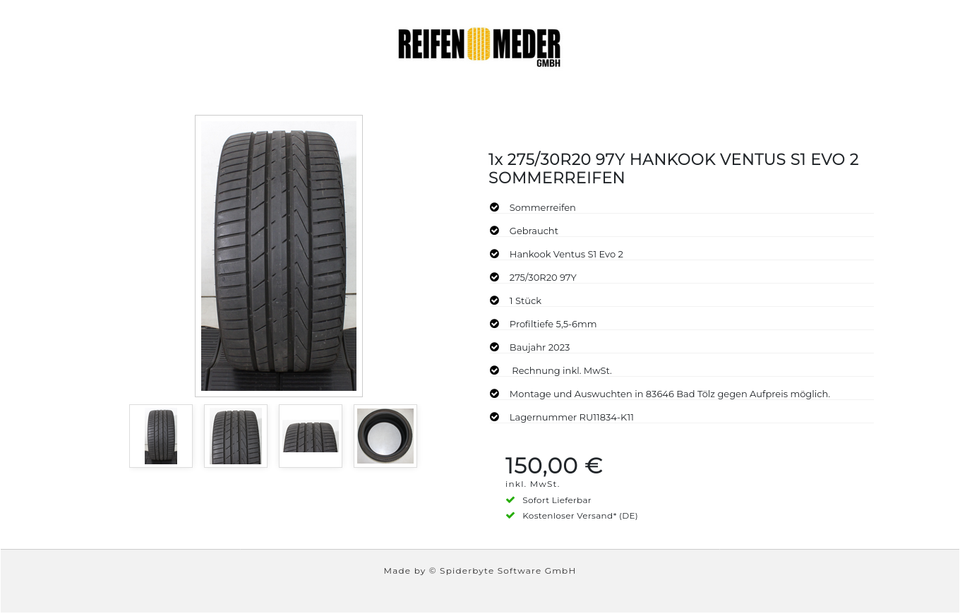 1x 275/30R20 97Y HANKOOK VENTUS S1 EVO 2 SOMMERREIFEN #208U – Bild 5
