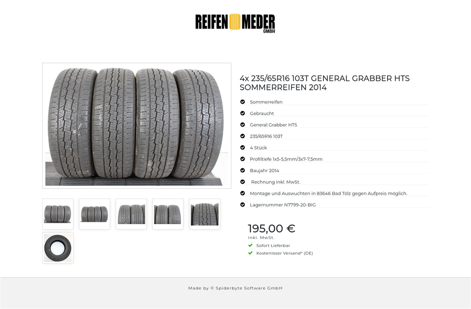 4x 235/65R16 103T GENERAL GRABBER HTS SOMMERREIFEN 2014 #1E8Q – Bild 7