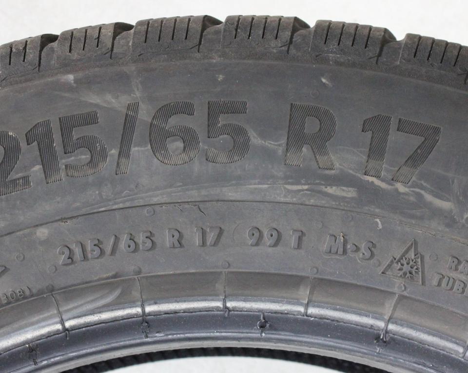 4x 215/65R17 99T CONTINENTAL WINTERREIFEN 5-5,5MM 2021 #237E – Bild 6
