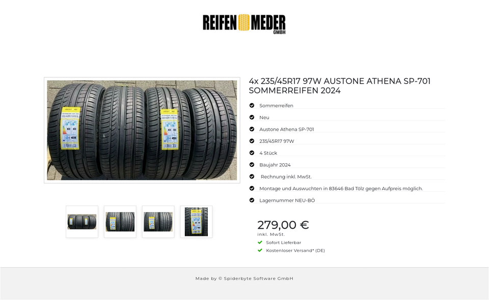 4x 235/45R17 97W AUSTONE ATHENA SP-701 SOMMERREIFEN 2024 #1Y3J – Bild 5