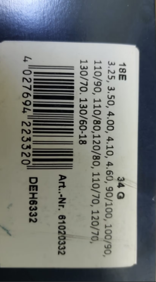 Schlauch 18 Zoll 3.25, 3.50, 4.00, 4.10, Motorrad Heidenau 34G – Bild 2