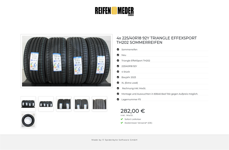 4x 225/40R18 92Y TRIANGLE EFFEXSPORT TH202 SOMMERREIFEN #1IWR – Bild 7