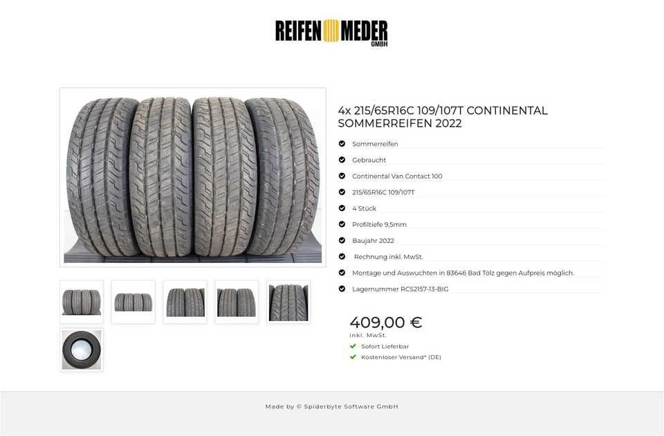 4x 215/65R16C 109/107T CONTINENTAL SOMMERREIFEN 2022 #1KOL – Bild 7