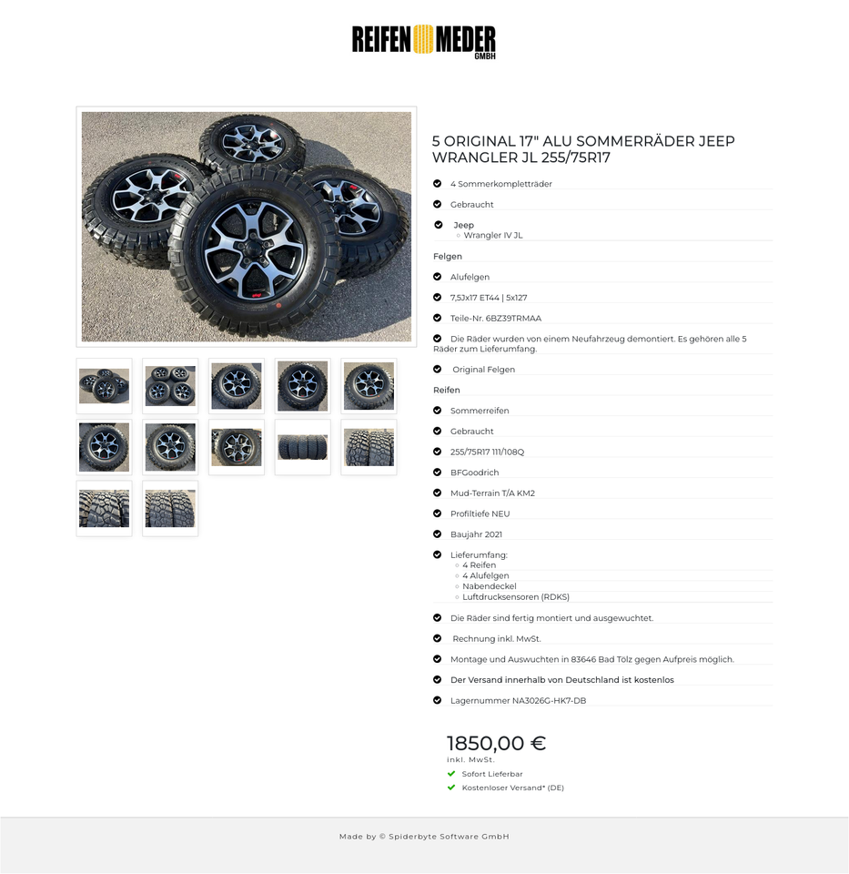 5 ORIGINAL 17" ALU SOMMERRÄDER JEEP WRANGLER JL 255/75R17 #12RC – Bild 13