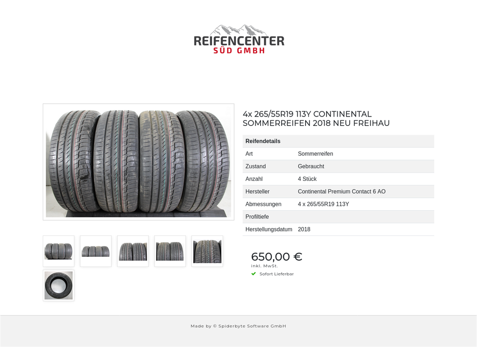 4x 265/55R19 113Y CONTINENTAL SOMMERREIFEN 2018 NEU FREIHAU #1RUG – Bild 7