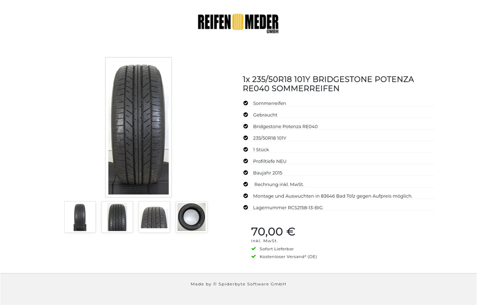 1x 235/50R18 101Y BRIDGESTONE POTENZA RE040 SOMMERREIFEN #1KPG – Bild 5