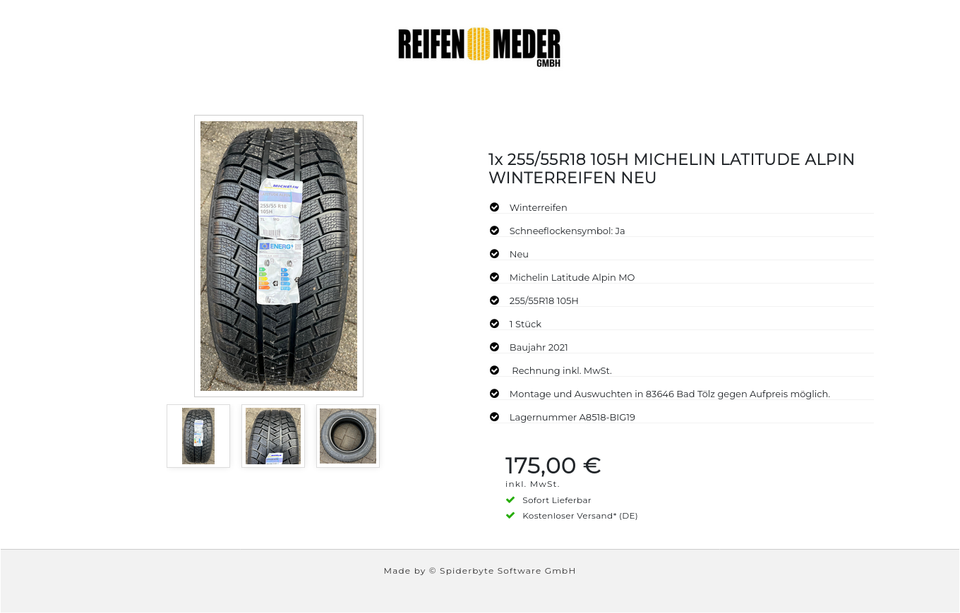 1x 255/55R18 105H MICHELIN LATITUDE ALPIN WINTERREIFEN NEU #1Q7M – Bild 4