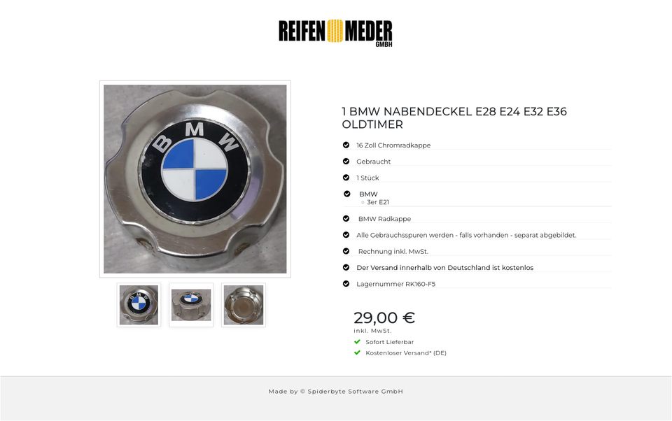 1 BMW NABENDECKEL E28 E24 E32 E36 OLDTIMER #1TBV – Bild 4