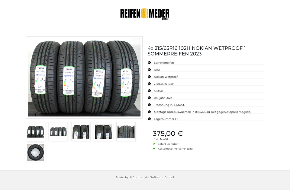 4x 215/65R16 102H NOKIAN WETPROOF 1 SOMMERREIFEN 2023 #1IUG – Bild 7