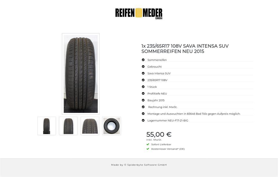 1x 235/65R17 108V SAVA INTENSA SUV SOMMERREIFEN NEU 2015 #5811 – Bild 5