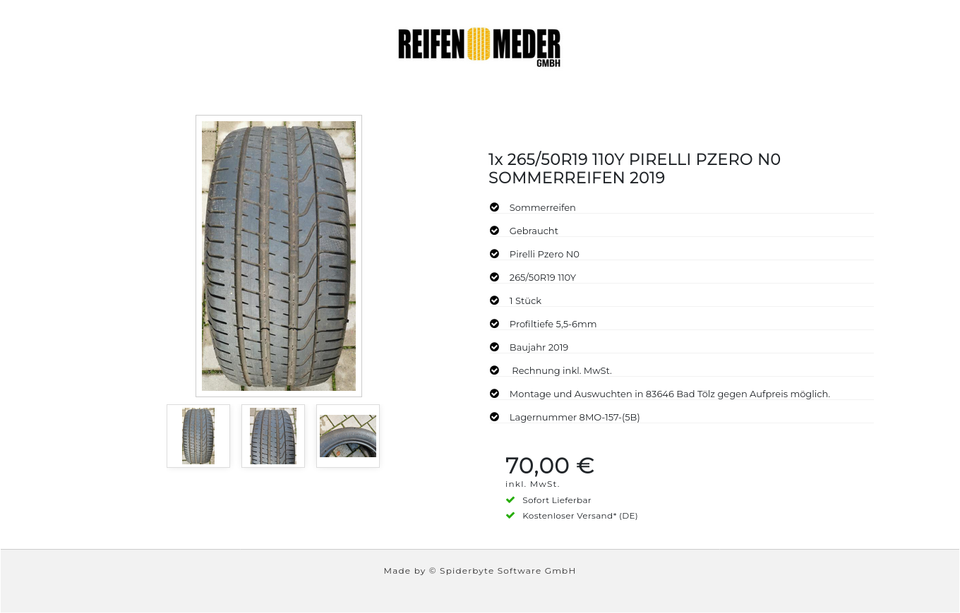 1x 265/50R19 110Y PIRELLI PZERO N0 SOMMERREIFEN 2019 #6778 – Bild 4