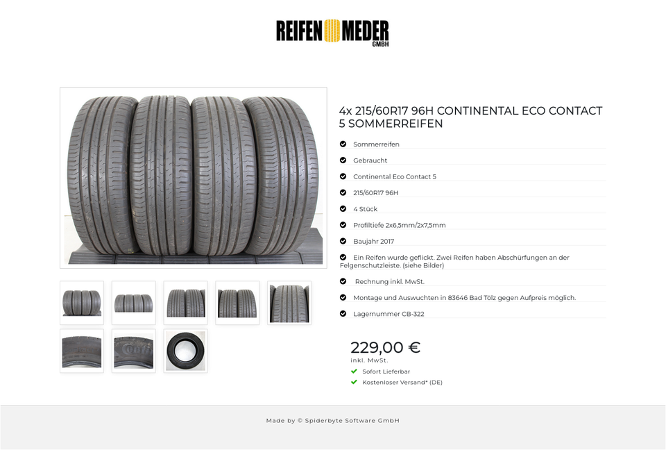 4x 215/60R17 96H CONTINENTAL ECO CONTACT 5 SOMMERREIFEN #1LHL – Bild 9