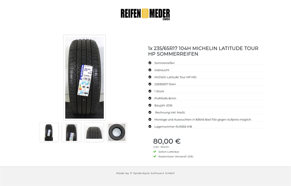 1x 235/65R17 104H MICHELIN LATITUDE TOUR HP SOMMERREIFEN #1MOU – Bild 5