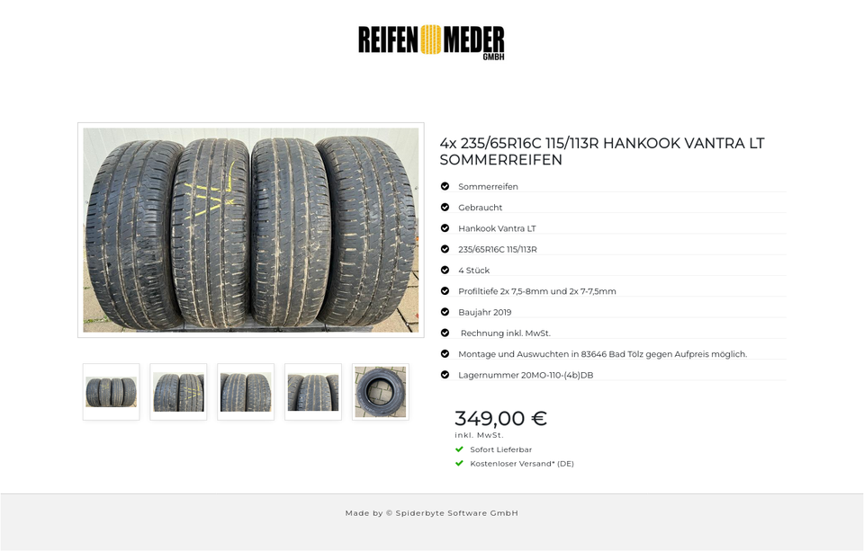 4x 235/65R16C 115/113R HANKOOK VANTRA LT SOMMERREIFEN #9124 – Bild 6