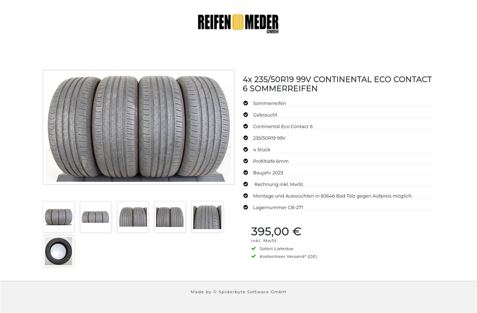 4x 235/50R19 99V CONTINENTAL ECO CONTACT 6 SOMMERREIFEN #1L6Q – Bild 7
