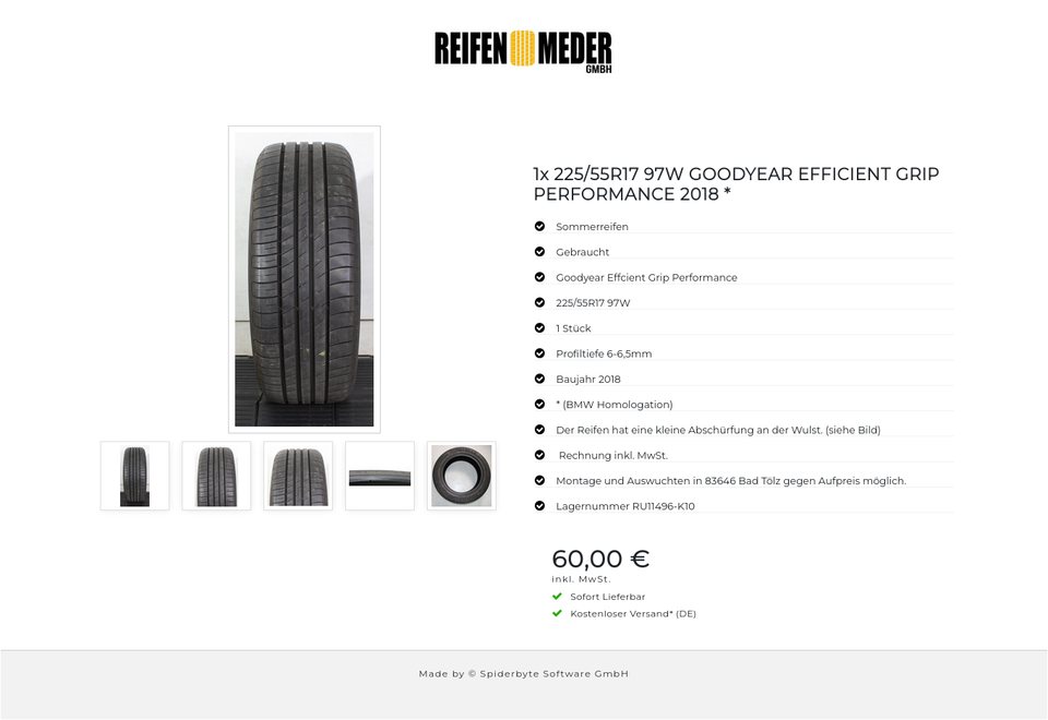 1x 225/55R17 97W GOODYEAR EFFICIENT GRIP PERFORMANCE 2018 * #1WJO – Bild 6