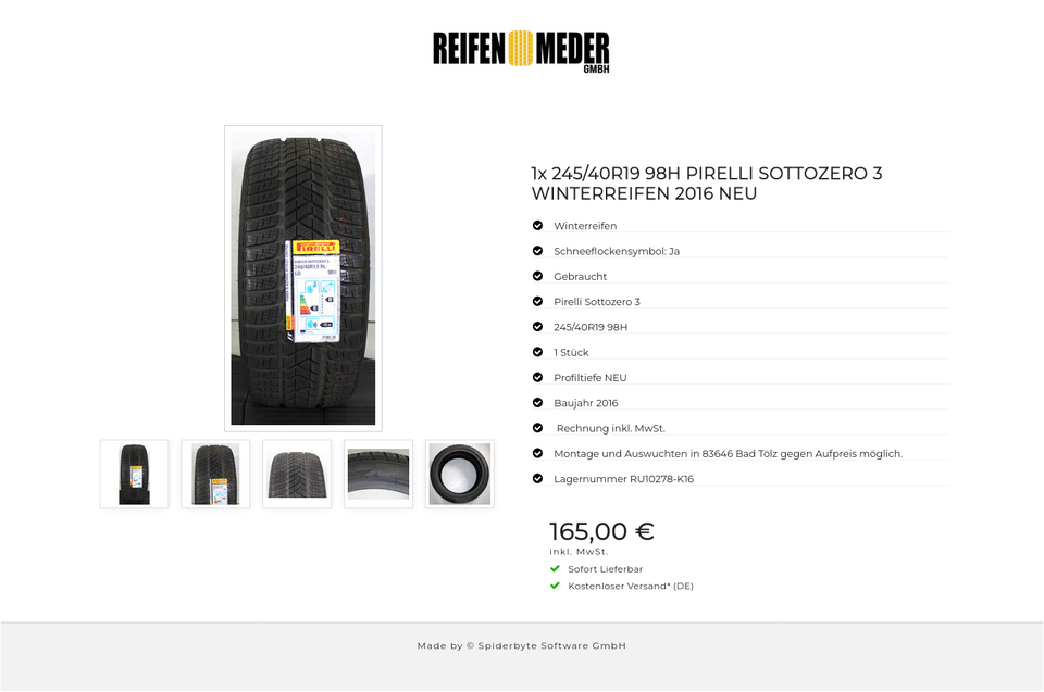 1x 245/40R19 98H PIRELLI SOTTOZERO 3 WINTERREIFEN 2016 NEU #1PBI – Bild 6