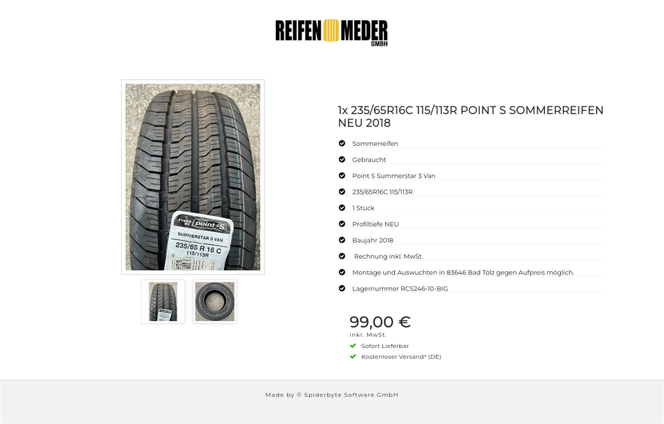 1x 235/65R16C 115/113R POINT S SOMMERREIFEN NEU 2018 #11ZY – Bild 3